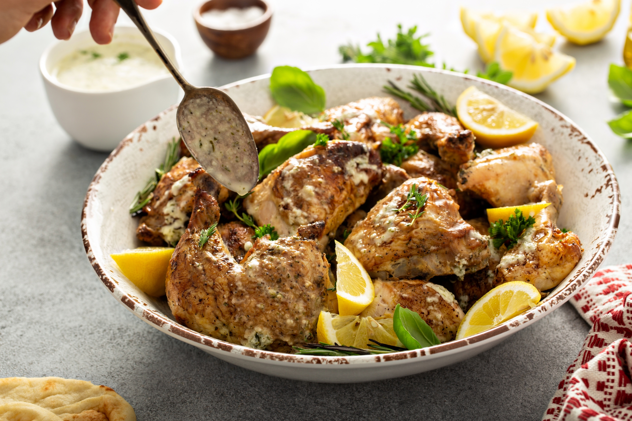 Lemon Garlic Chicken, a delicious recipe by Lassonde Food Service